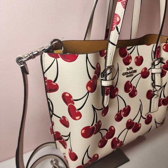 NWT COACH CY695 Mollie Tote Bag 25 With Cherry Print Leather - Picture 5 of 12